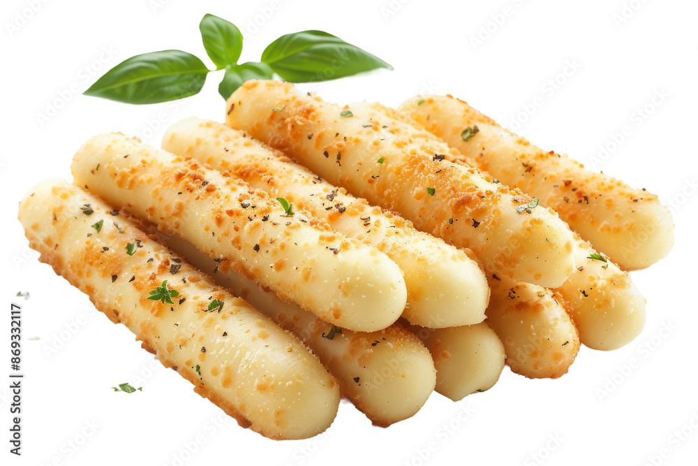 Delicious Fried Mozzarella Cheese Stick Isolated on Transparent Background