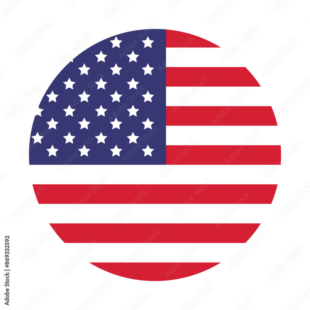 Flag USA isolated flat icon. America holidays 4 july. Vector Flag USA isolated flat icon. America holidays 4 july. Vector