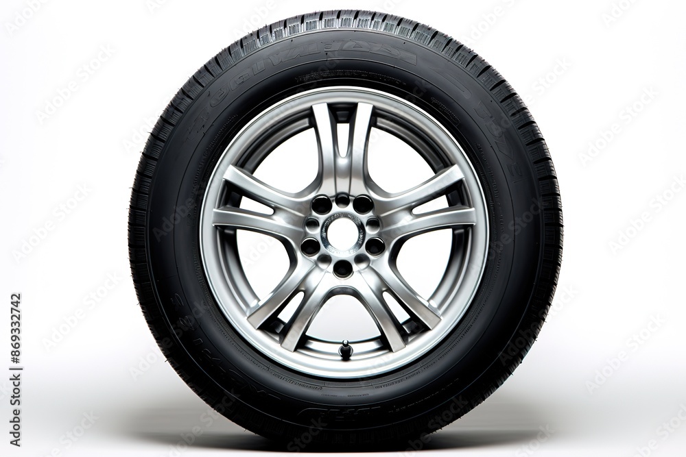 Set of Car wheels isolated on a white background - 3d rendering Set of Car wheels isolated on a white background - 3d rendering