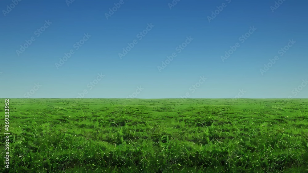Obraz premium green field and blue sky