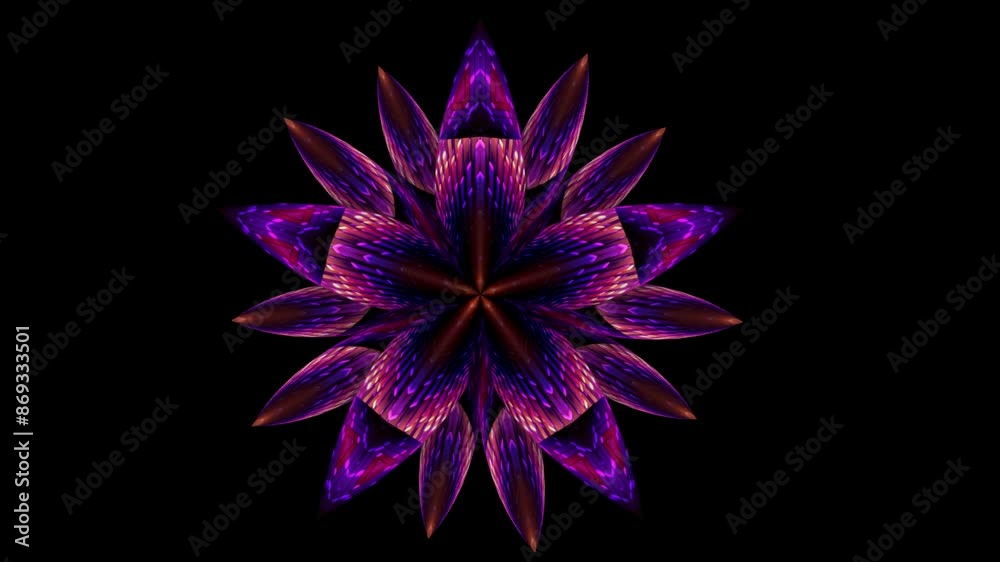 Abstract floral soft fractal pattern. Motion. Star-shaped elements with hypnotic effects. Abstract floral soft fractal pattern. Motion. Star-shaped elements with hypnotic effects.