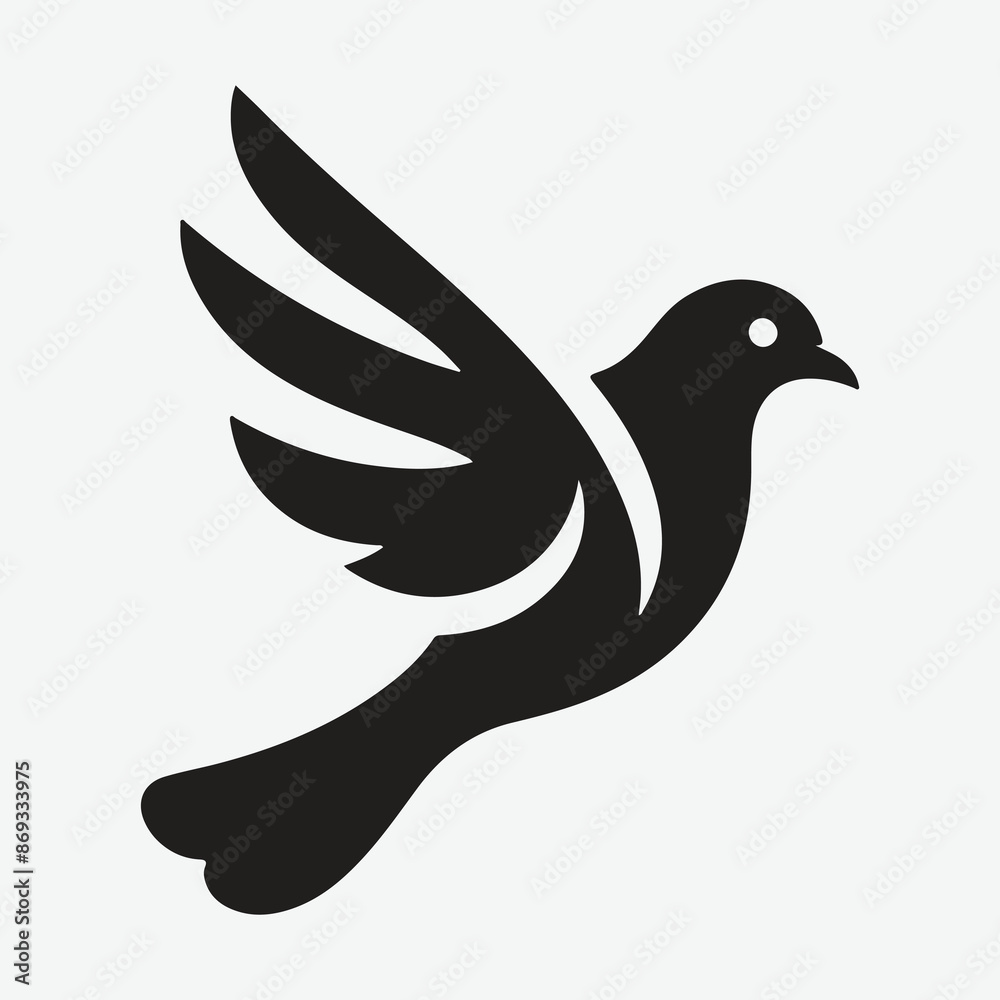 Fototapeta premium Majestic Pigeon Silhouette: Capturing the Elegance in Shadows