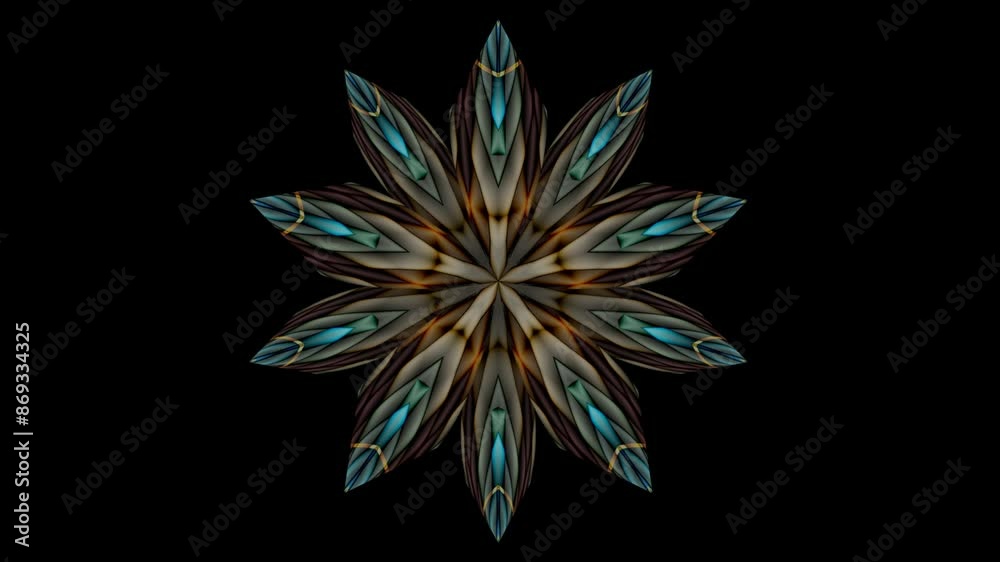 Abstract floral soft fractal pattern. Motion. Star-shaped elements with hypnotic effects. Abstract floral soft fractal pattern. Motion. Star-shaped elements with hypnotic effects.