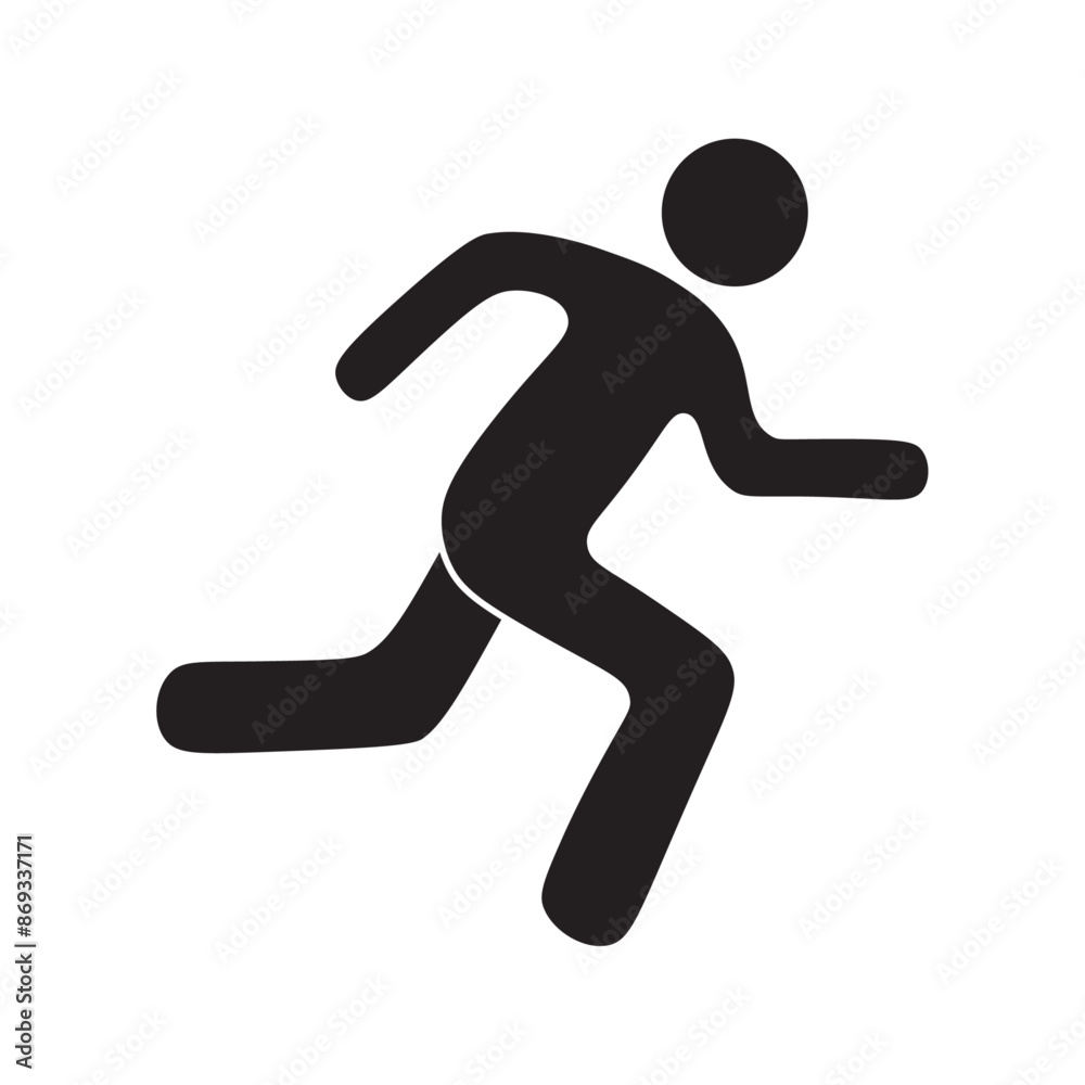 vector flat icon of person running vector flat icon of person running