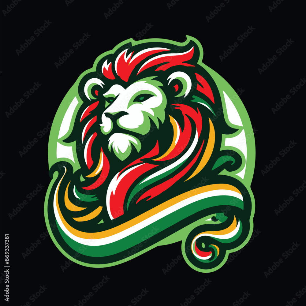 Obraz premium King mascot Hand drawn lion logo illustration
