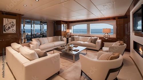 Luxury Yacht Interior - Cozy Living Room © Kartik