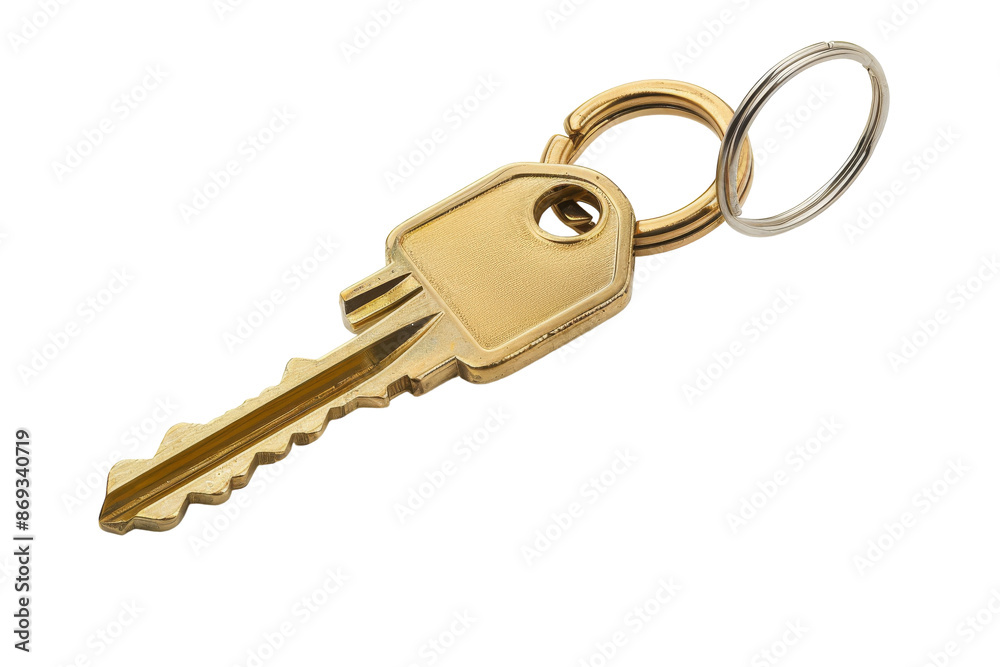 Heart-Shaped Keychain Isolated on Transparent Background
