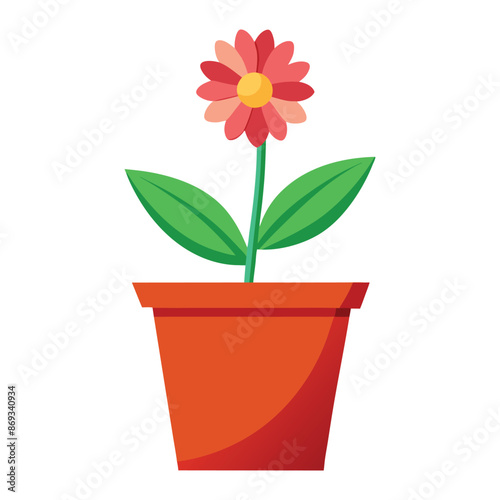 illustration of flower in a pot