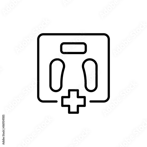 Medical checkup outline icons, minimalist vector illustration ,simple transparent graphic element .Isolated on white background
