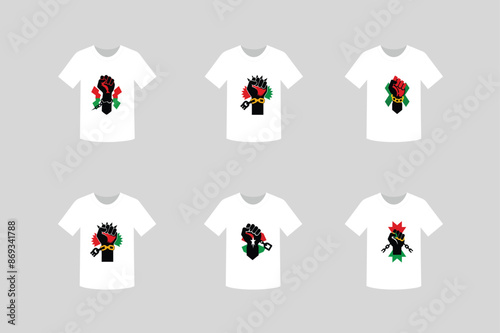 Juneteenth fist with Breaking chins for T-shirt Design
