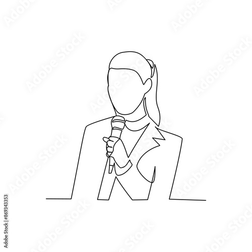 Speaker drawn in line art style