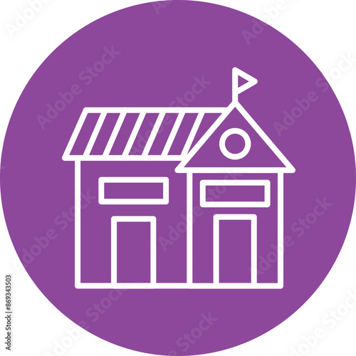 Foto School line circle icon