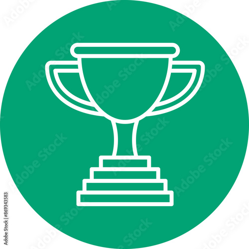 Trophy line circle icon
