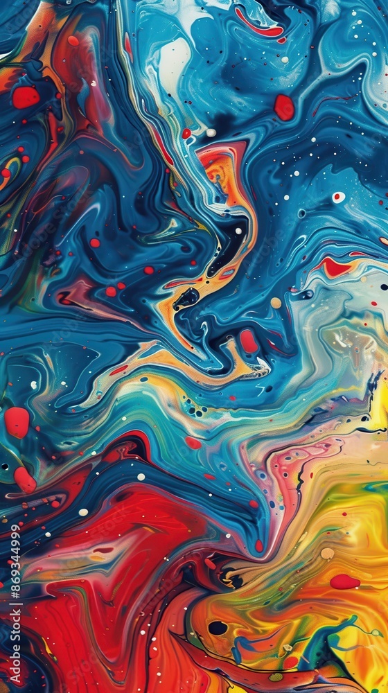 Obraz premium Close-up view of swirling paint