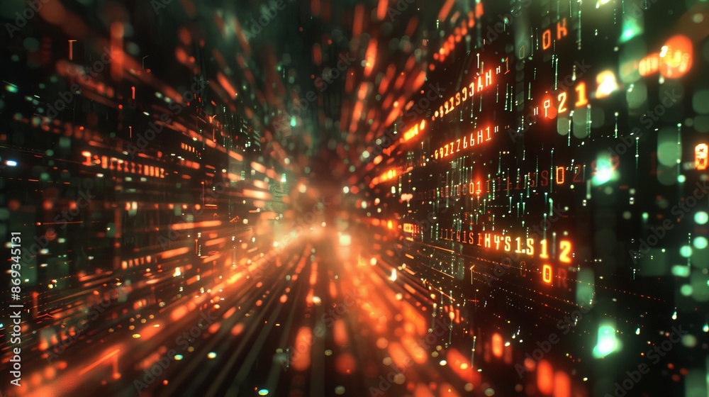 Obraz premium The Art of Binary Code Streams in Digital Design