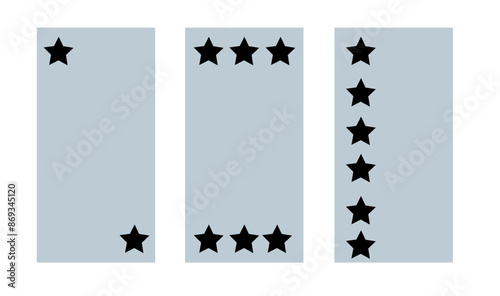 three gray star backgrounds have free space,