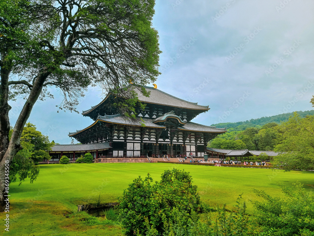 Todaiji Temple Surrounded by Lush Greenery in Nara, Japan Todaiji Temple Surrounded by Lush Greenery in Nara, Japan