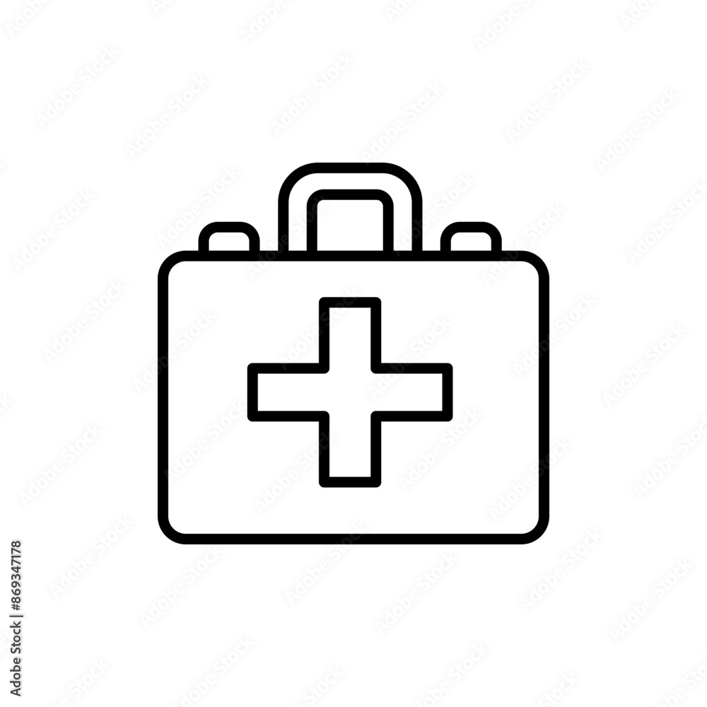 First aid kit outline icons, minimalist vector illustration ,simple transparent graphic element .Isolated on white background