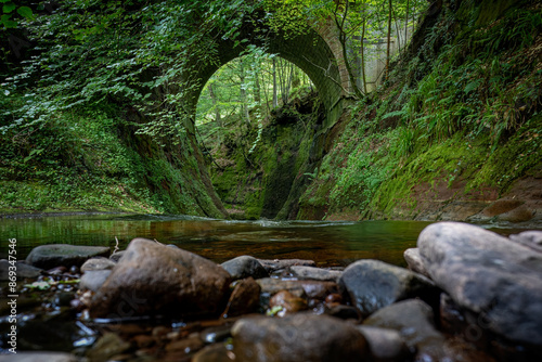 The Devils Pulpit a beautiful gorge in the Scottish landscape close to Loch Lomond and the Trossachs National Park. A former filming location for the Outlander series