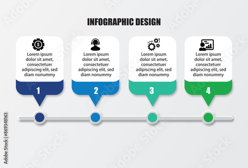 Infographic design template process diagram presentations Concept of business model successive steps. pastel graphic elements.
