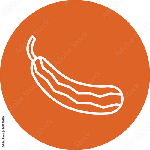 Ridge gourd line circle icon
