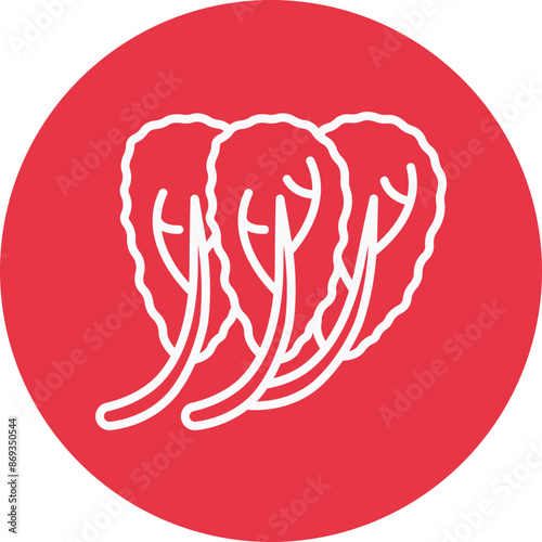 Chinese cabbage line circle icon