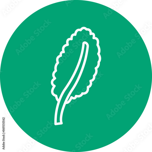 Kale line circle icon