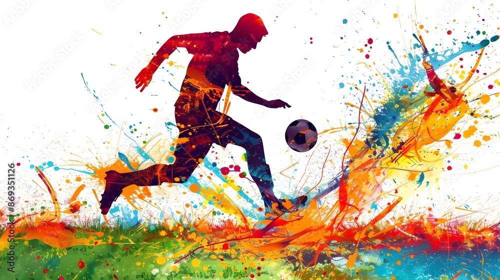 Abstract Soccer Player with Paint Splatter. Abstract Soccer Player with Paint Splatter.