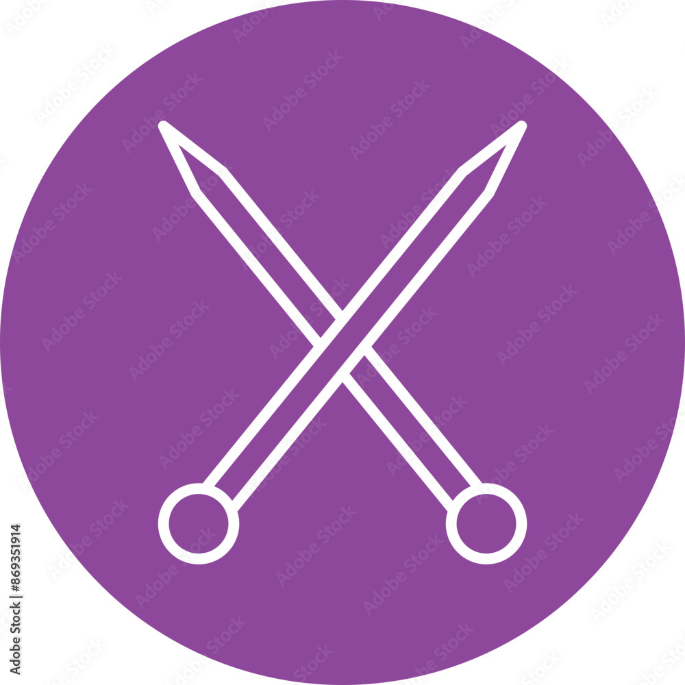 KnittingNeedles line circle icon KnittingNeedles line circle icon