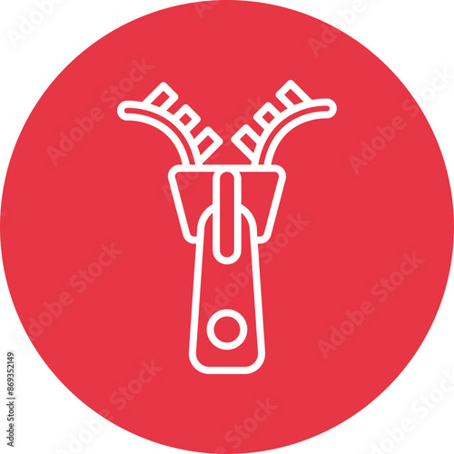 Zipper line circle icon