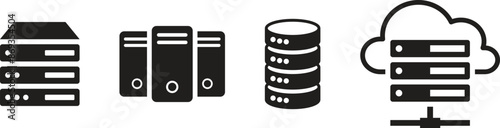 Photos Set of computer server icons