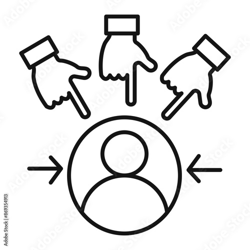 accusation guilty icon mark in filled style