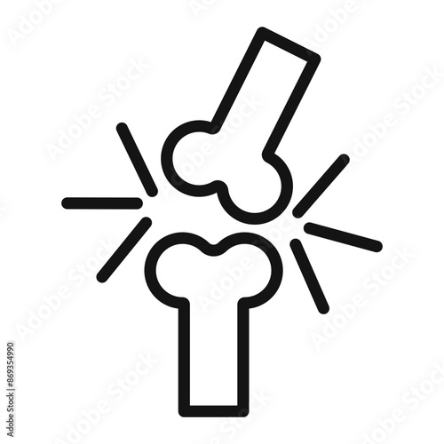 Arthritis knee joint pain icon mark in filled style