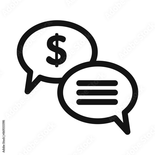 business money chat icon mark in filled style
