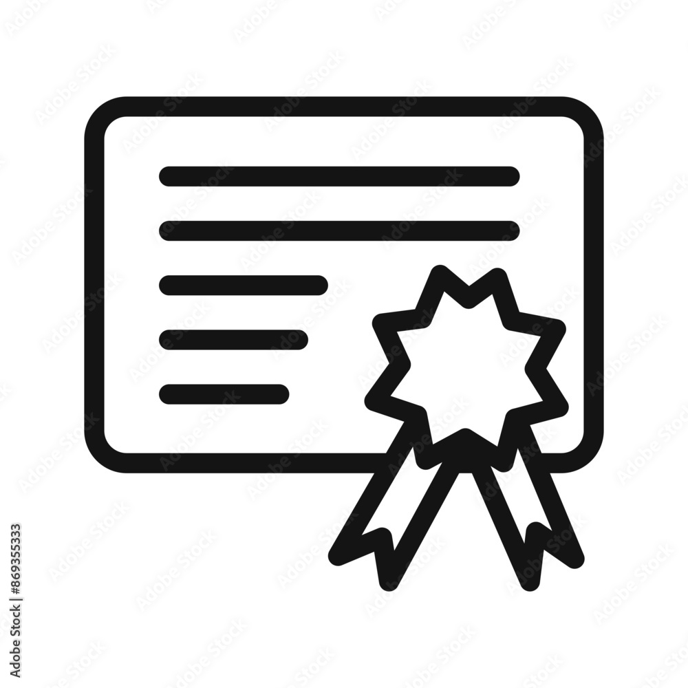 certificate icon mark in filled style