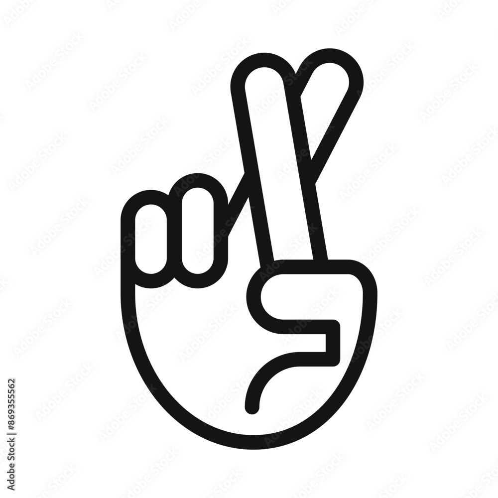 Crossed fingers icon mark in filled style Crossed fingers icon mark in filled style