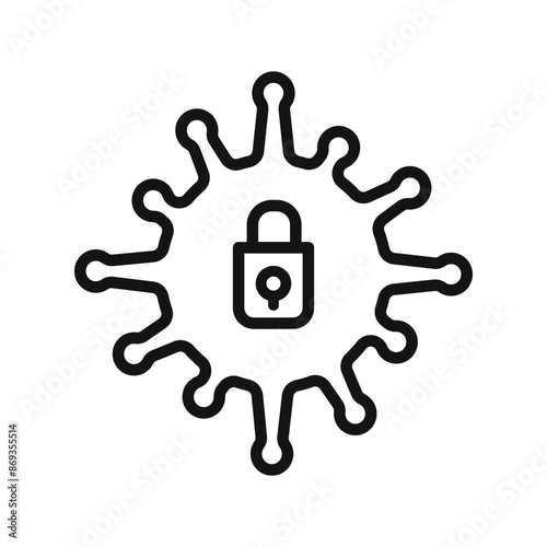 Coronavirus Lockdown Icon mark in filled style