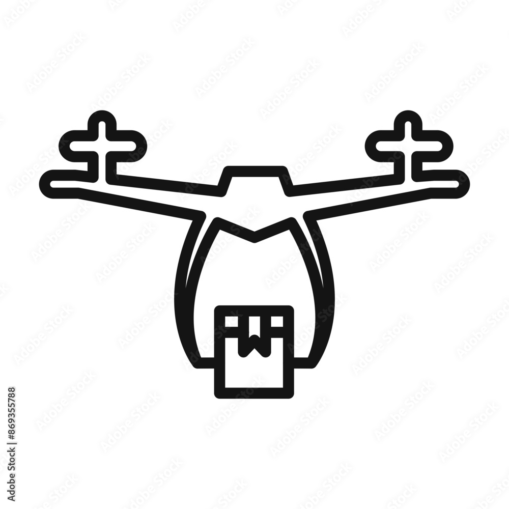 drone delivery icon mark in filled style