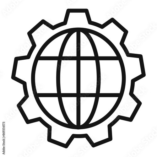 Globalization icon mark in filled style