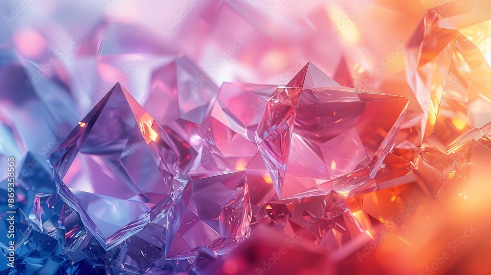 The Beauty of Faceted Crystal-Like Abstract Backgrounds The Beauty of Faceted Crystal-Like Abstract Backgrounds