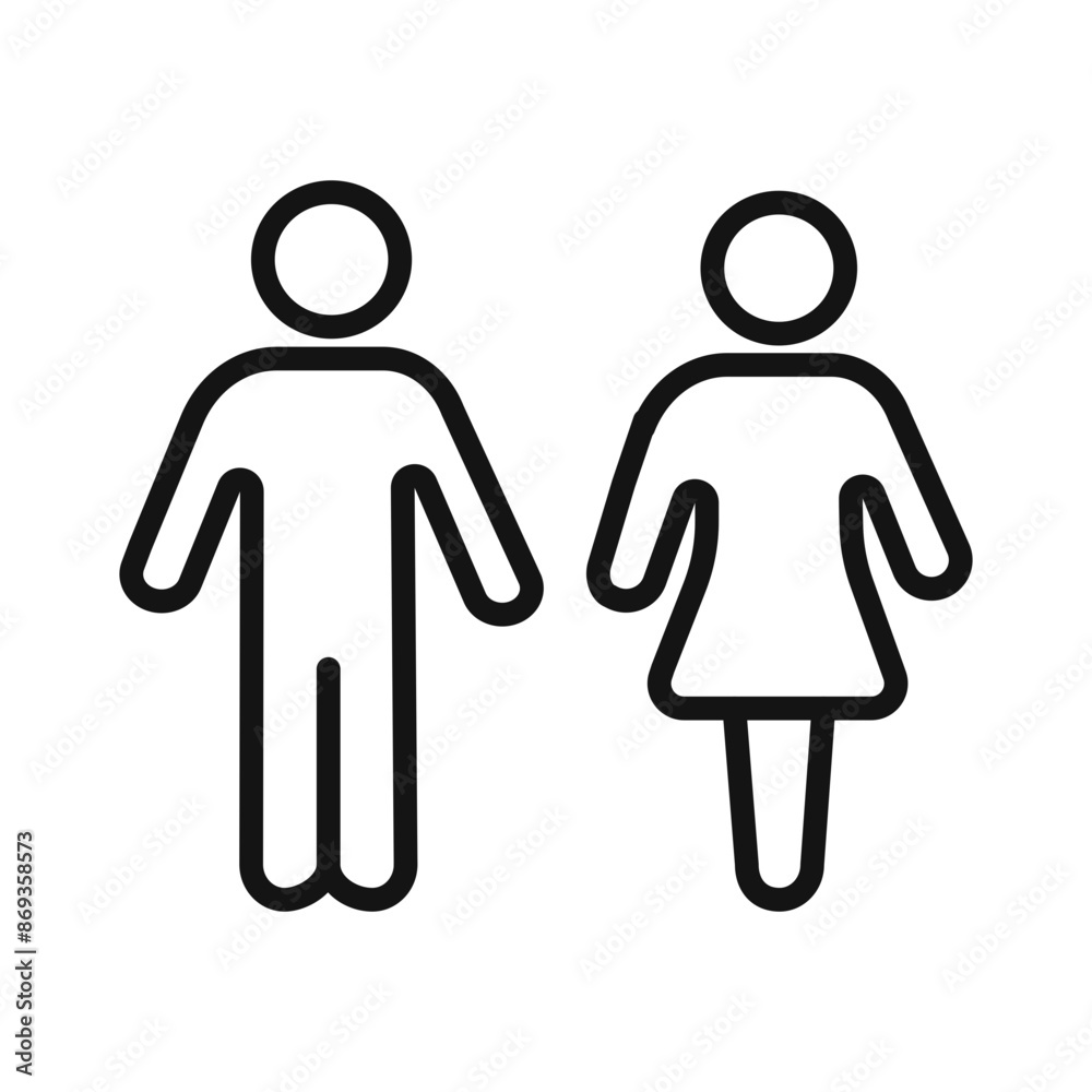 man and woman toilet sign icon mark in filled style man and woman toilet sign icon mark in filled style