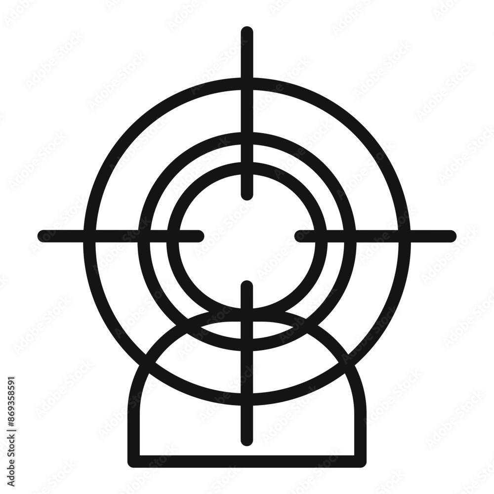 man with target icon mark in filled style man with target icon mark in filled style