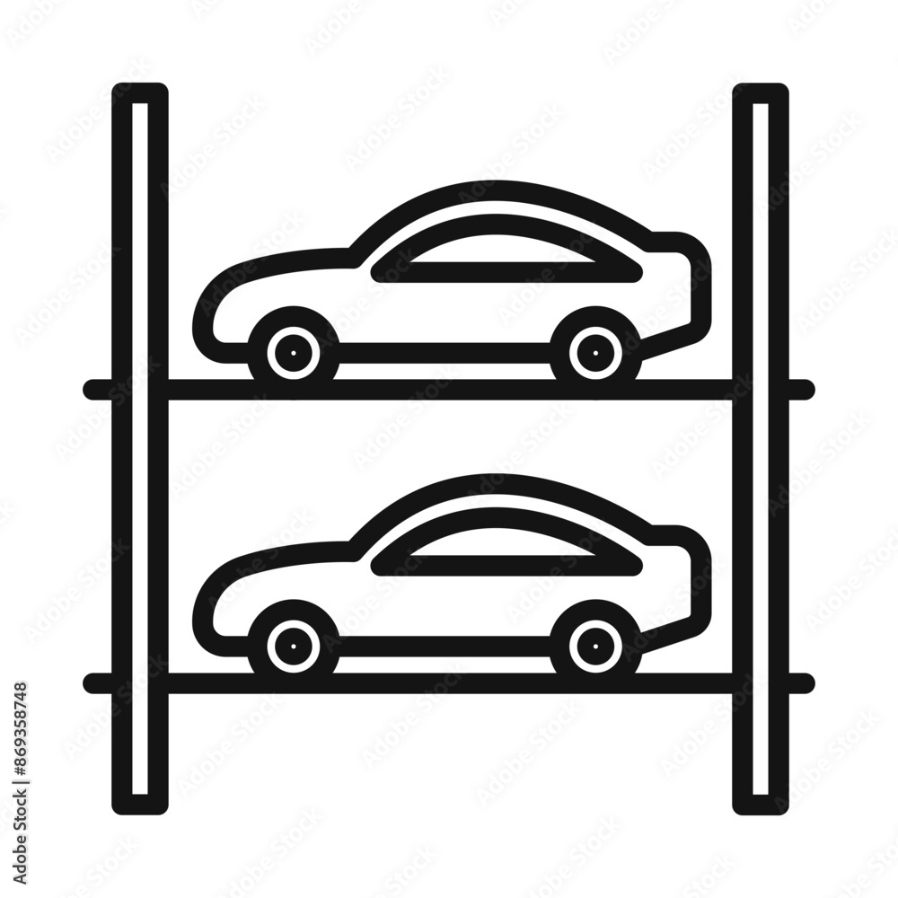 Multi Storey Parking icon mark in filled style Multi Storey Parking icon mark in filled style