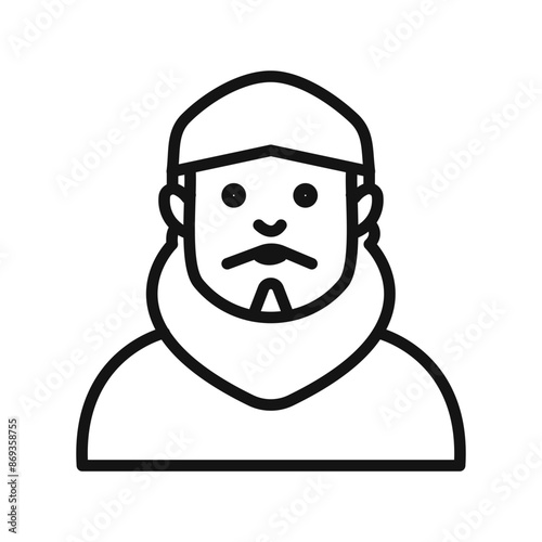 muslim man icon mark in filled style
