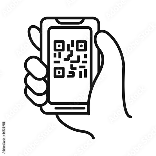 QR code scanning icon mark in filled style