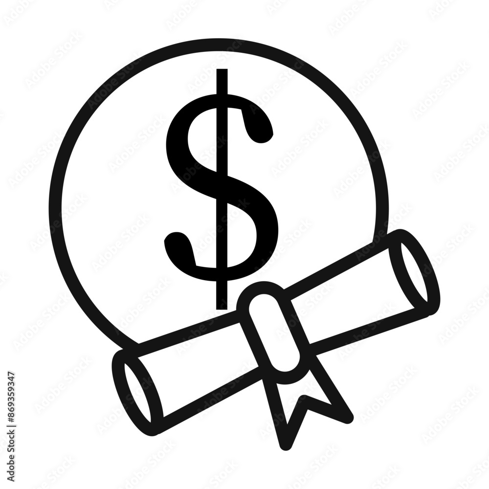 Scholarship icon mark in filled style Scholarship icon mark in filled style