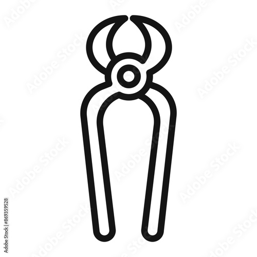 Steel nippers tool icon mark in filled style
