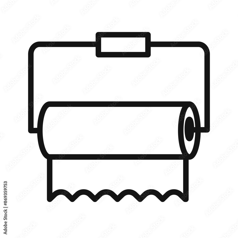 Toilet paper roll icon mark in filled style Toilet paper roll icon mark in filled style