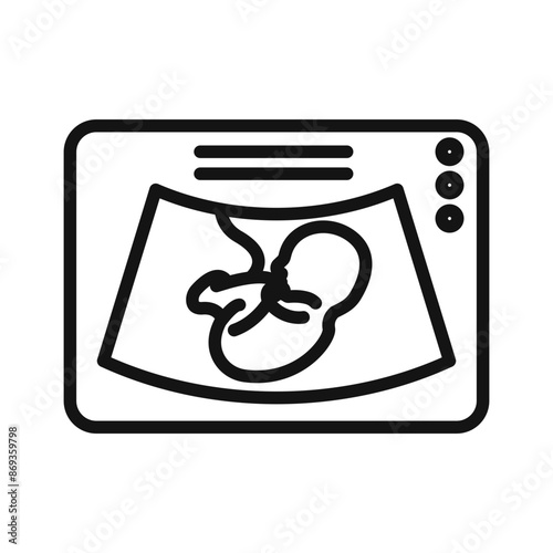 Ultrasonography icon mark in filled style