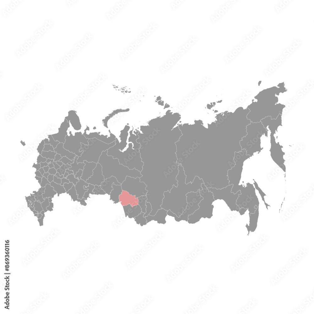 Obraz premium Novosibirsk Oblast map, administrative division of Russia. Vector illustration.